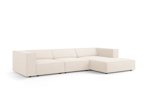 Cosmopolitan Design rechter hoekbank Arendal 4-zits, chenille, lichtbeige - 166x284x70cm