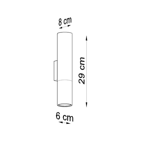Sollux Lighting Wandlamp LOOPEZ zwart/koper - 6x8x29cm