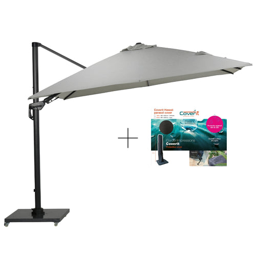 Garden Impressions Hawaii deluxe parasolset 300x300 carbon black royal sand