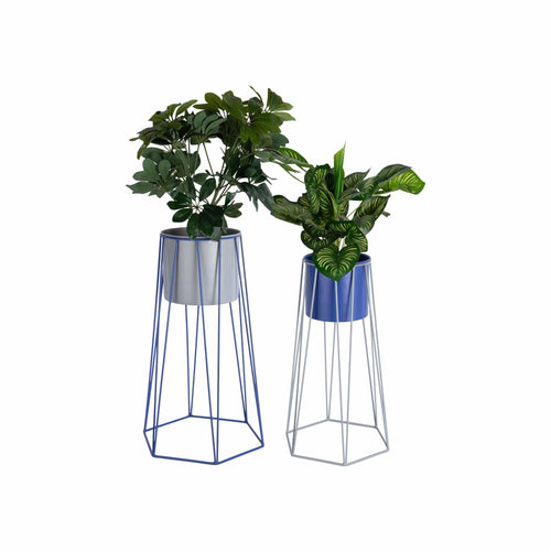 Present Time bloempot Cool Retro - grijs - 34x30x56cm