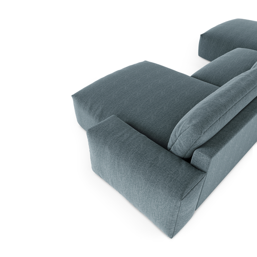 Sia Home - Grote panoramische U-bank BLISS - Zacht aanvoelende geweven stof - Blauwe jeans - 420cm - vtwonen shop