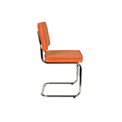 Zuiver Ridge Rib Eetkamerstoelen Oranje - Set van 2