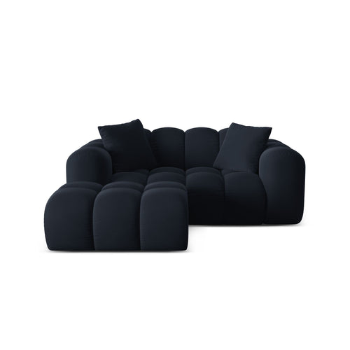 Cosmopolitan Design - Linker hoekbank Treno 2-zits, flueel donkerblauw - 164x180x70cm