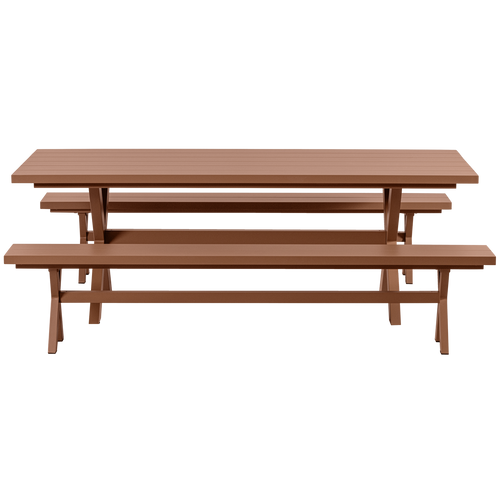 Exotan picknicktafel tuin Delta - Aluminium - Terra - 75x220x105 - vtwonen shop