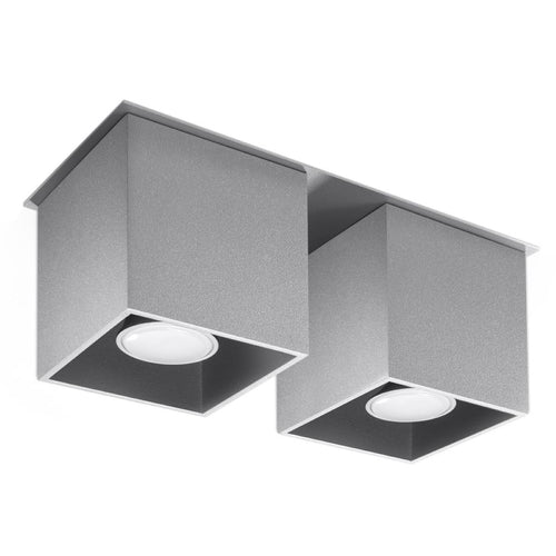 Sollux Lighting Plafondlamp QUAD 2 grijs - 26x11x12cm