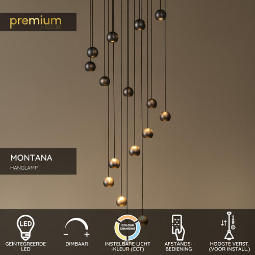 Lucide hanglamp MONTANA - Geïntegreerde LED - Koffie
