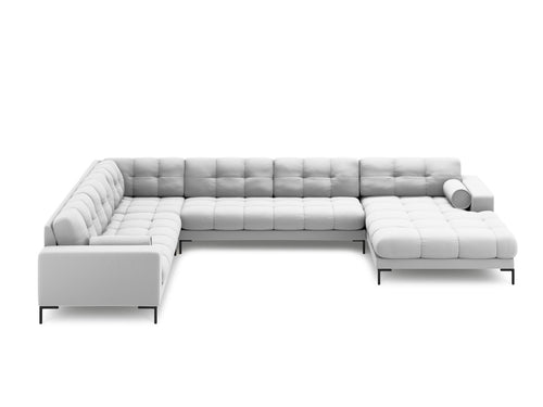 Cosmopolitan Design Panoramische hoekbank links Bali 7-zits, structurele stof, lichtgrijs - 256x327x75cm