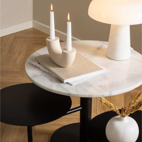 Rebellenclub Salontafel Zulia - ø60 - Wit Marmer - vtwonen shop