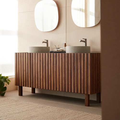 Tikamoon Badkamermeubel van mangohout 164 cm - Donkerbruin