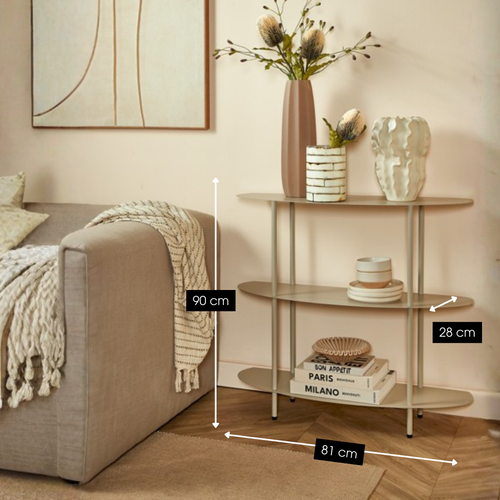 Mica Decorations Wandrek – Opbergrek en Metalen Wandrek voor Decoratie Woonkamer – Geschikt voor Planten en Accessoires – Stevig Rek van IJzer – 90 x