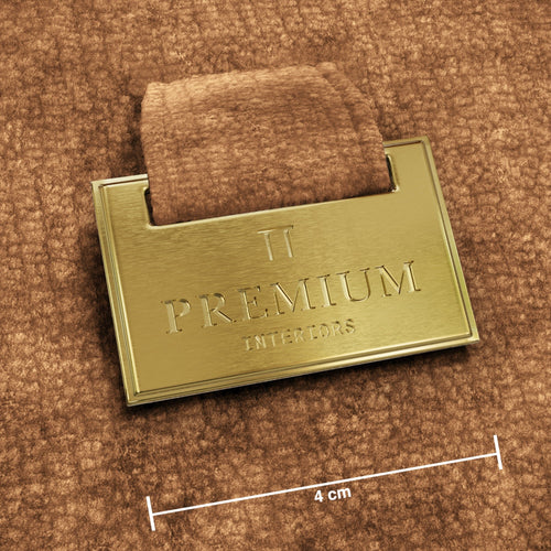 Premium Interiors - Rechthoekige hoekbank LOMI - gewaafd fluweel karamel 272cm