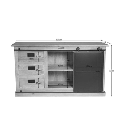 Starfurn Dressoir Fresno - Naturel Hout - 160x45x90cm