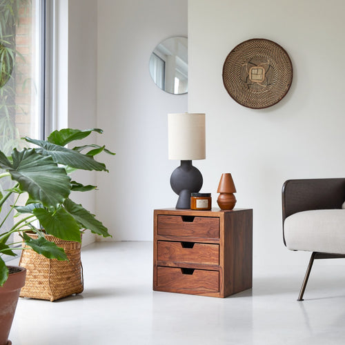 Tikamoon Massief palissander module met 3 laden - Bruin - vtwonen shop