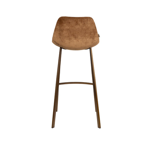Dutchbone Franky Barkrukken rugleuning 80 cm Cognac - Set van 2