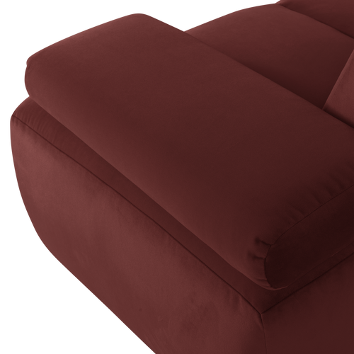 WOOOD 1,5-zits bank arm rechts Mojo - Velvet - Kastanjebruin - 74x164x97