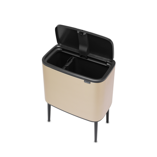 Brabantia Bo Touch Bin, met 2 binnenemmers, 11 + 23 liter - Metallic Gold