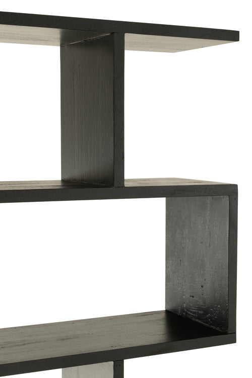 J-Line boekenkast Verticaal Latten - hout - zwart - vtwonen shop