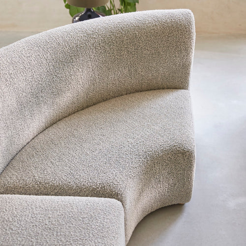 Tikamoon Modulaire hoekfauteuil van massief acaciahout en grijze stof - Grijs - vtwonen shop