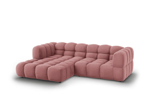 Cosmopolitan Design Modulaire hoekbank links Sky 3-zits, flueel, zalm - 162x244x70cm