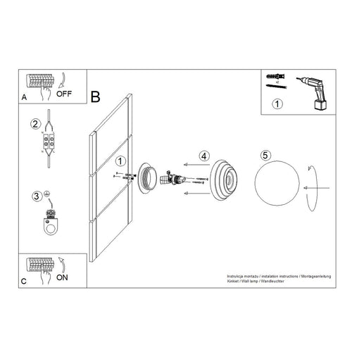Sollux Lighting Wandlamp ZORI ultramarijn IP44 - 12x16x12cm