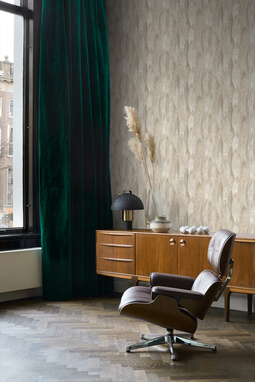 Origin Wallcoverings eco-texture vliesbehang bladeren lichtbeige - 53 cm x 10,05 m - 347371 - vtwonen shop