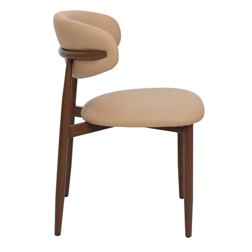 Giga Meubel Eetkamerstoel Alexia - Beige/Walnoot - PU Leer - Set van 2 - vtwonen shop