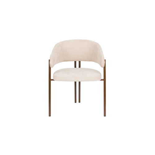 Dutchbone Naida Eetkamerstoelen Armleuning Beige - Set van 2