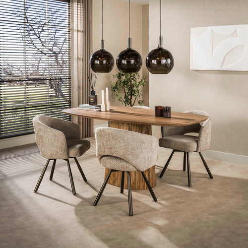 Giga Living Eetkamerstoel Salon - Zand/Bruin Cargo - Set van 2