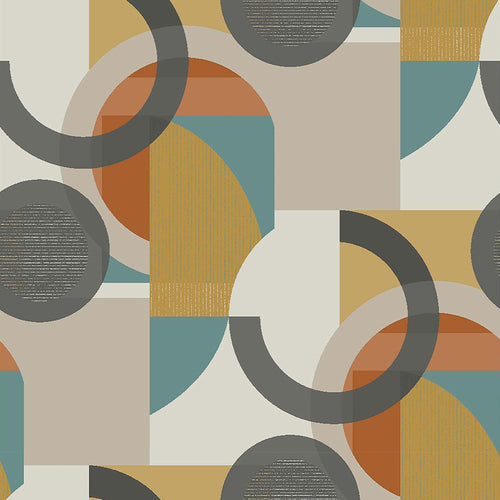 Next vliesbehang Retro Shapes Geo oranje 10mx52cm