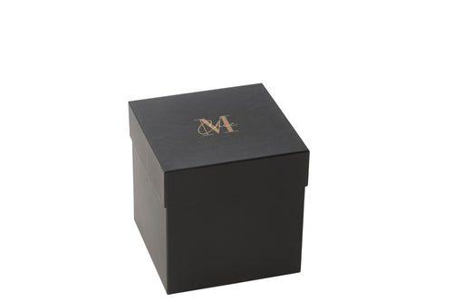 J-Line geurkaars M-Chic - Oud & Amber - glas - goud/zwart - medium - 80U