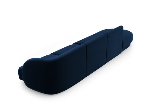 Micadoni linker bank Miley 4-zits, flueel, koningsblauw - 90x323x70cm