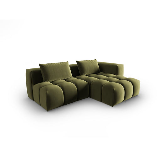 Cosmopolitan Design - Modulaire hoekbank rechts Verona 3-zits, flueel lichtgroen - 145x205x70cm