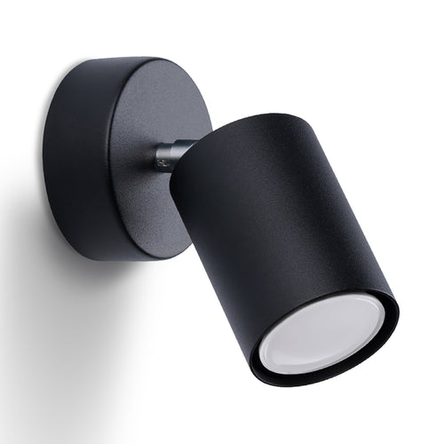 Sollux Lighting Wandlamp LEMMI 1 zwart - 8x8x18,5cm