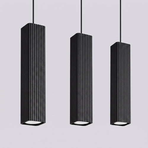 Sollux Lighting Hanglamp RAYO 3L zwart - 45x6x98cm