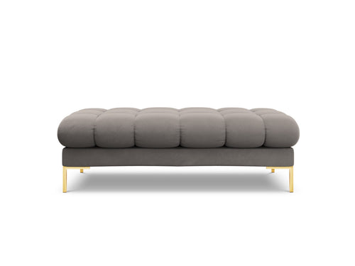 Cosmopolitan Design Bank Bali 2-zits, flueel, lichtgrijs - 62x133x40cm