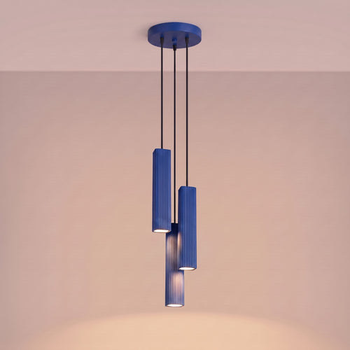 Sollux Lighting Hanglamp RAYO 3P ultramarijn - 20x20x108cm