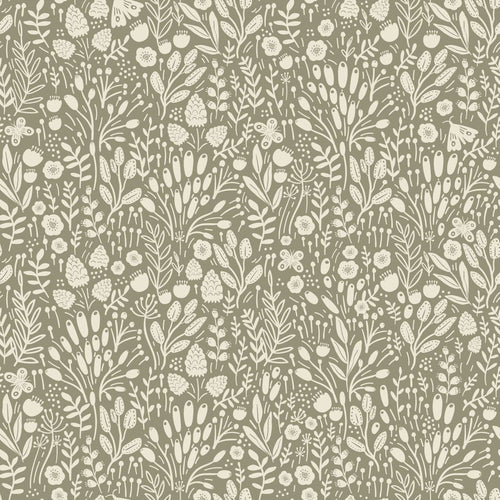ESTAhome behang bloemetjes licht olijf groen - 50 x 900 cm - 131251 - vtwonen shop