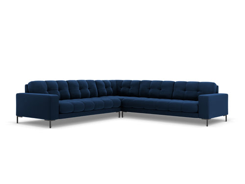 Cosmopolitan Design Symmetrische hoekbank Bali 6-zits, flueel, koningsblauw - 256x256x75cm