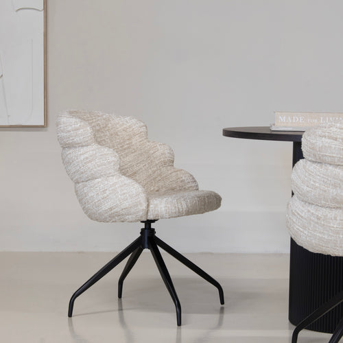 Giga Meubel Eetkamerstoel Claes - Beige - Draaibaar - Set van 2 - vtwonen shop