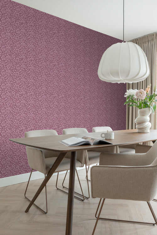 ESTAhome behang bloemetjes donker paars - 50 x 900 cm - 131673 - vtwonen shop