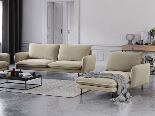Cosmopolitan Design rechter chaise longue Vienna structurele stof, beige - 170x110x95cm