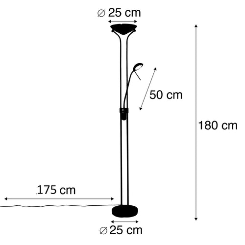 Highlight vloerlamp New - 2 lichts - 25  x 180   cm - mat-chroom - vtwonen shop