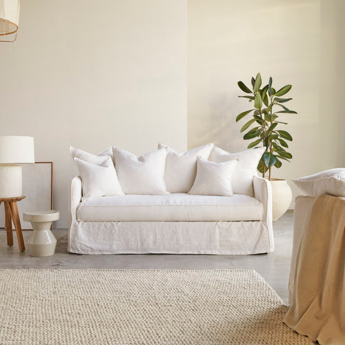 Tikamoon Bank van wit linnen, 3 zitplaatsen - Wit - vtwonen shop