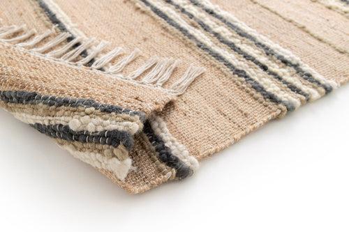 AFK Living vloerkleed Raj - handgemaakt - 60% handgekaarde wol, 30% jute, 10% katoen - 120 x 170 cm