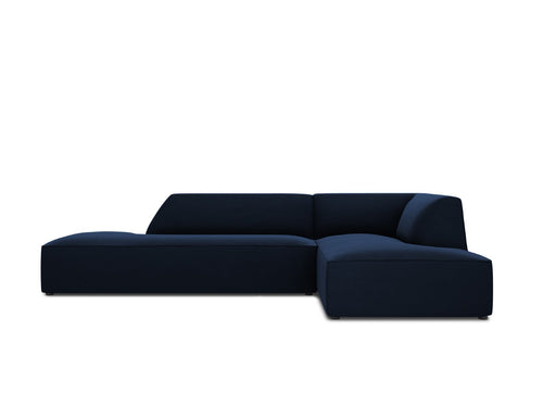 Micadoni - Rechter hoekbank "Ruby" 4 zitplaatsen, flueel, koningsblauw - 180x273x69cm
