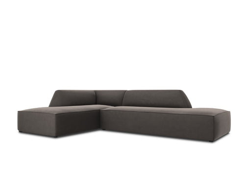 Micadoni linker hoekbank Ruby 4-zits, flueel, donkergrijs - 180x273x69cm
