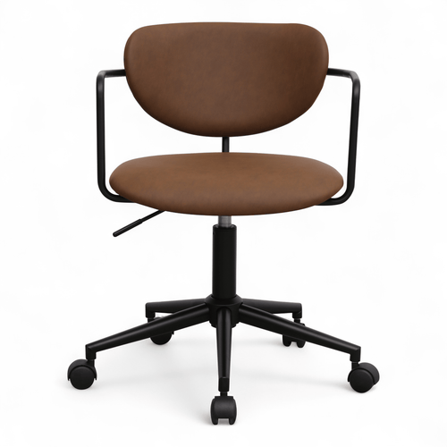Furnhouse bureaustoel Lido - Donkerbruin - Kunstleer - 57x54x71