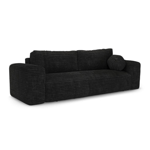 Premium Interiors - Slaapbank met opbergruimte LIOR - xxl-corduroy zwart 260cm