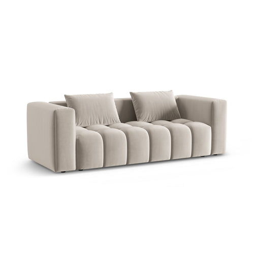 Cosmopolitan Design - Slaapbank met opbergdoos Verona 3-zits, flueel ecru - 98x252x85cm