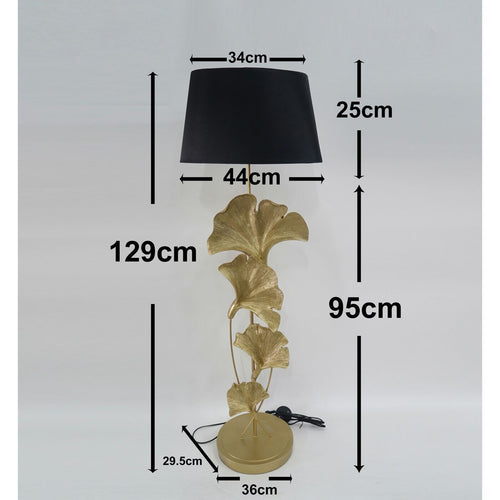 Kare Design Vloerlamp ginkgobladeren 129cm goud